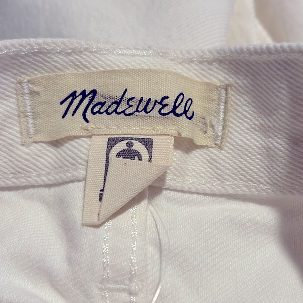 Madewell NWT High Rise Baggy Straight Jeans Size 23 Ripped Edition in White - Picture 8 of 10